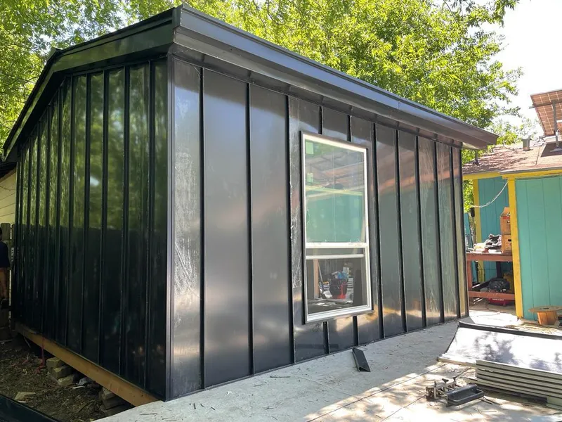 Black standing seam metal wall panels for Metal Roof Installation in Streator